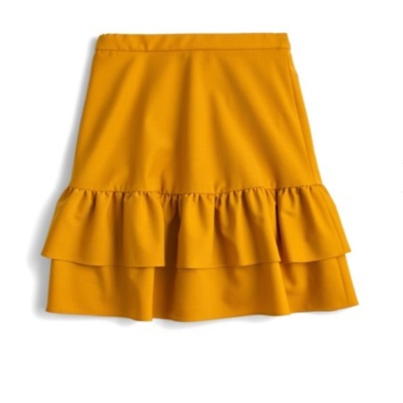 J. Crew Dresses & Skirts - J. Crew Wool Flannel Ruffle Skirt NWT Size 8P